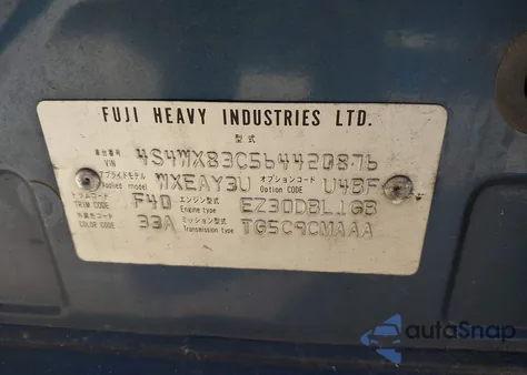 2006 Subaru B9 Tribeca Base 5-Passenger/Limited 5-Passenger z USA, uszkodzony, nr VIN 4S4WX83C564420876